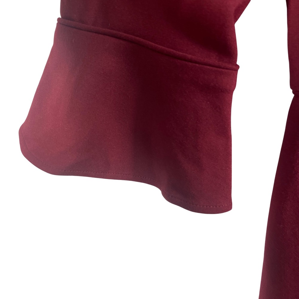 J.Crew Burgundy Bell Sleeve Sheath‎ Dress Size 6 Lined Stretch Work Cocktail - Picture 5 of 13